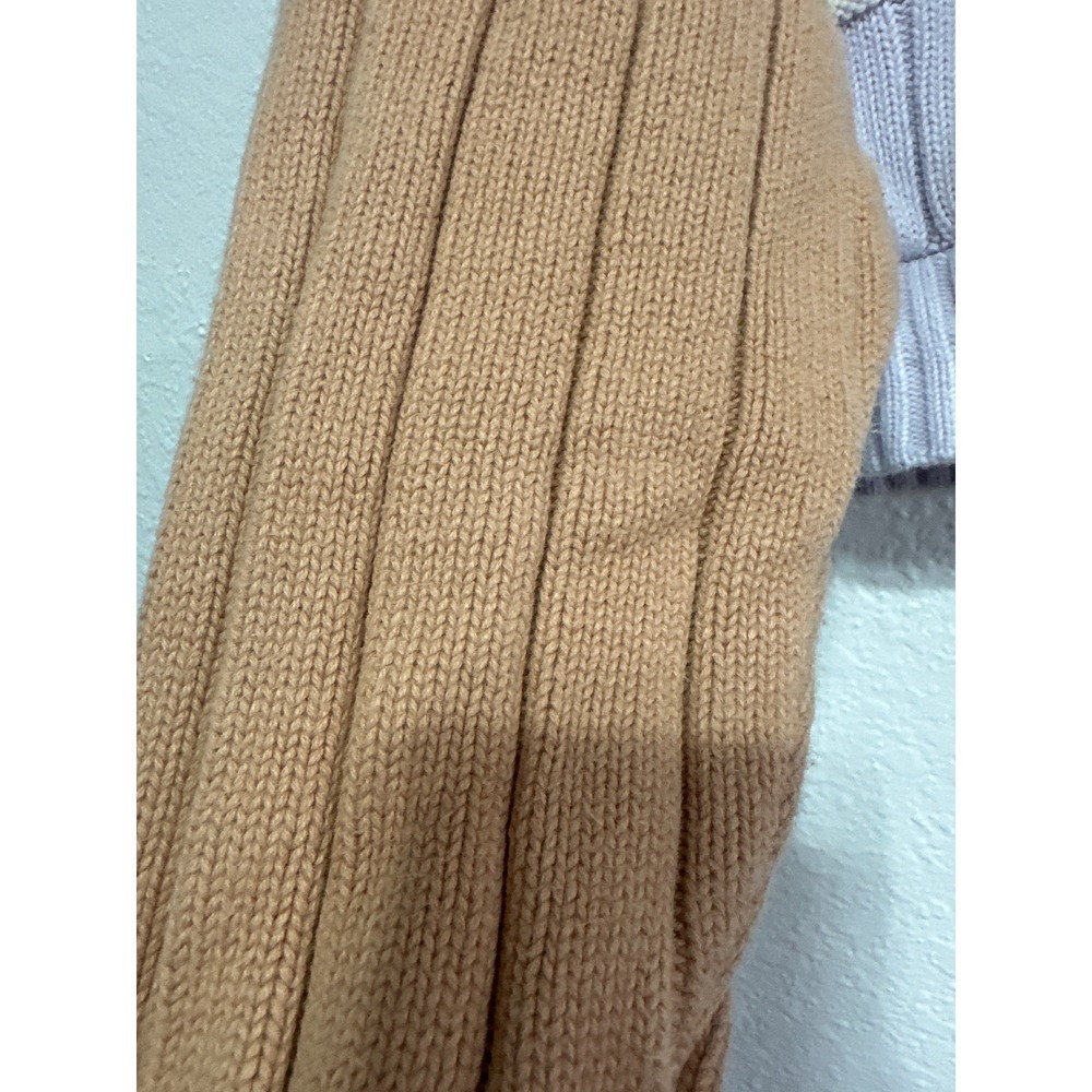 Kendall & Kylie Cream Cable Knit Cropped Color Block Sweater Small - Picture 4 of 7